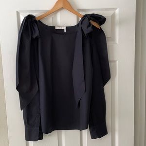 Chloe Boat Neck Oversized Shoulder Bows 38